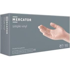Рукавички вінілові неприпудрені MERCATOR  одноразові simple vinyl powder free M 100 шт