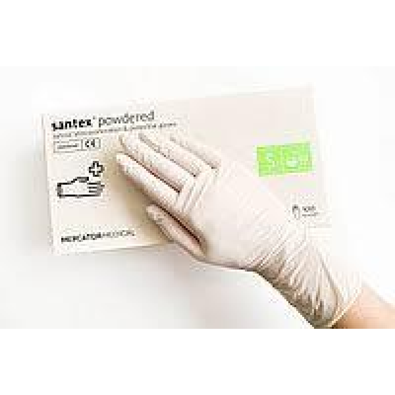 Рукавички латексні припудрені Santex Mercator Medical S (100 шт) Рукавички латексні припудрені Santex Mercator Medical S (100 шт)