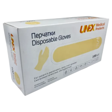 Рукавички латексні оглядові без пудри S 100 шт LATEX Unex