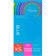 Рукавички нітрилові SanGig, щільність 3.5 г. - блакитні (100 шт) XS (6-7)
