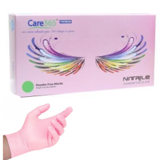 Рукавички нітрилові ТМ Care 365 рожеві розмір M