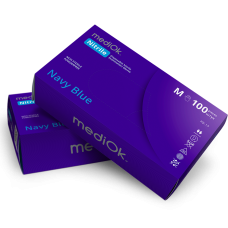 Рукавички нітрилові міцні 4,2 гр. mediOK Navy M темно-сині 100шт