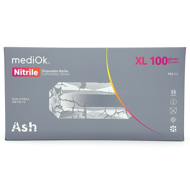 Рукавички нітрилові MediOk by AMPri ASH (100 шт/50 пар) сірі, Сірий,XL