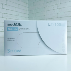 Нітрилові рукавички MediOK Snow розмір L 3.5 г (100 шт), білі