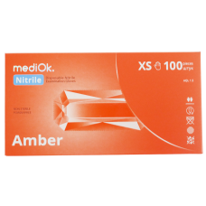 Рукавички нітрилові mediOk AMBER, (100 шт./50 пар)помаранчеві, XS