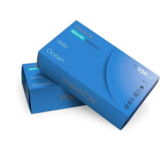 MEDIOK (МЕДІОК) РУКАВИЧКИ НІТРИЛОВІ НЕОПУДРЕНІ OCEAN БЛАКИТНІ L 3,5 Г/ШТ 100 ШТ