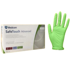 Рукавички нітрилові SafeTouch Medicom Green розмір S (100 шт) колір Зелене яблуко