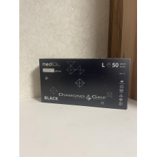 Рукавички нітрилові GRIP BLACK розмір L (щільність 8,6 г) підвищеної міцності чорні неопудрені (25пар/1уп) Mediok