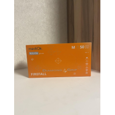 Рукавички нітрилові GRIP ORANGE розмір M (щільність 8,6 г) підвищеної міцності неопудрені (25пар/1уп) Mediok