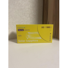 РУКАВИЧКИ НІТРИЛОВІ ТЕКСТУРОВАНІ SOLAR SAPHIRE MEDIOK 100ШТ\УП Р.XS