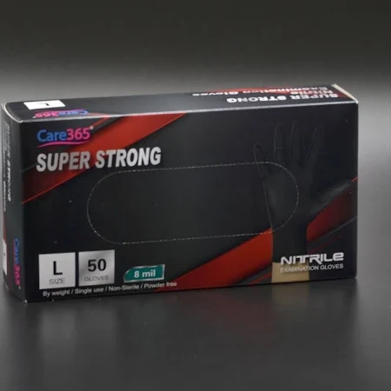 Рукавички нітрилові суперміцні Care365 50 шт. господарчі, розмір L Рукавички нітрилові суперміцні Care365 50 шт. господарчі, розмір L