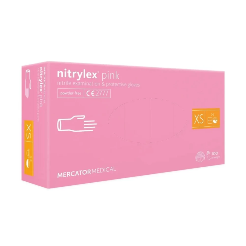 Рукавички нітрілові оглядові Nitrylex pink XS Рукавички нітрілові оглядові Nitrylex pink XS