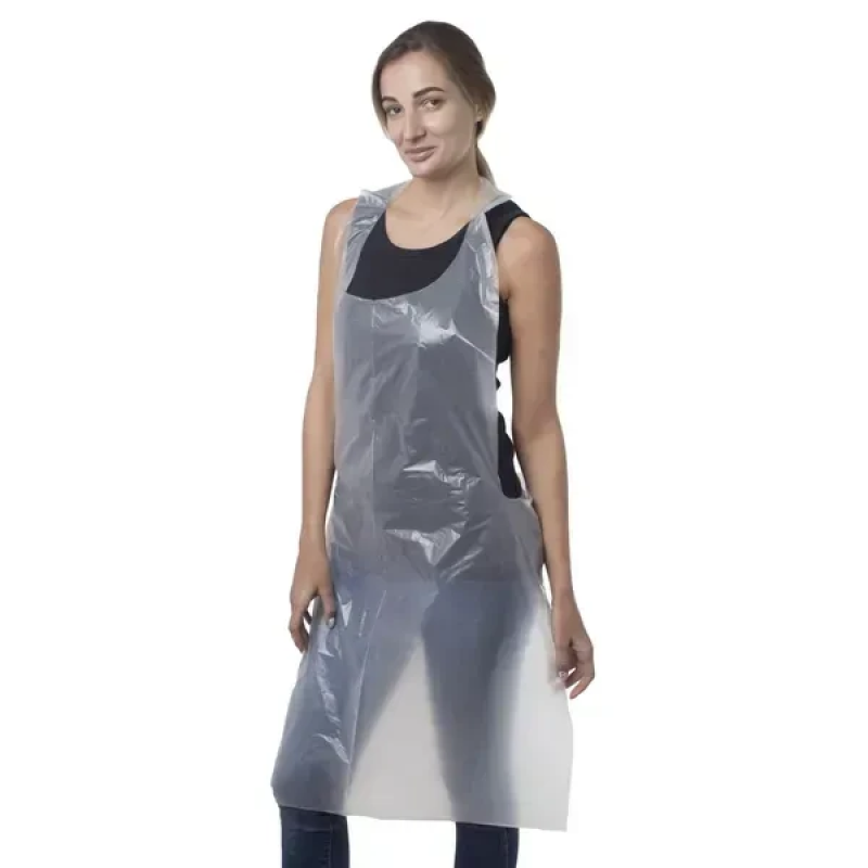 Одноразовий фартух поліетиленовий SanGig Standart, 100 шт Білий