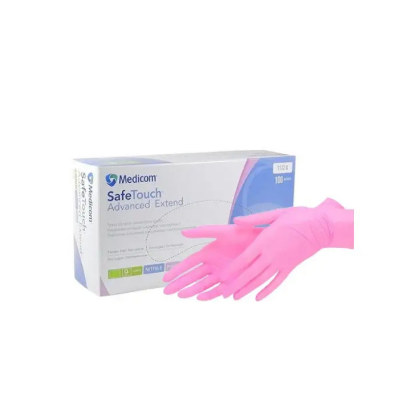 Перчатки нитриловые SafeTouch Pink Medicom размер S (100 шт) цвет розовый