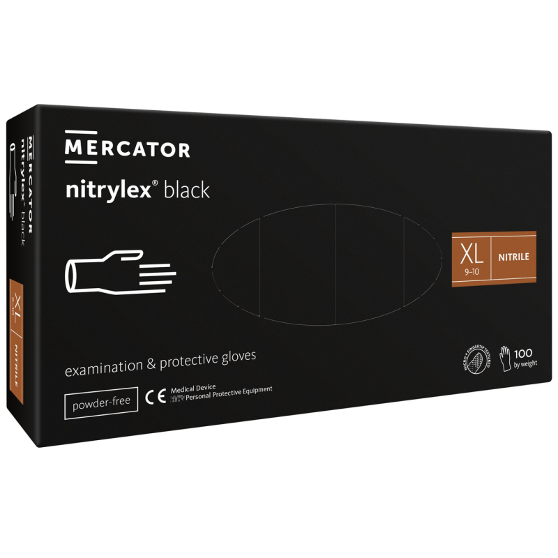 Рукавички нітрилові Nitrylex Black Mercator Medical XL (100 шт)