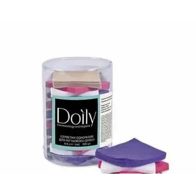 Серветки 6х6 см Doily (400 шт в тубусі) з спанбонду 45 г /м2 Серветки 6х6 см Doily (400 шт в тубусі) з спанбонду 45 г /м2