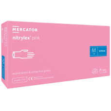 Рукавички нітрілові оглядові  Nitrylex pink M