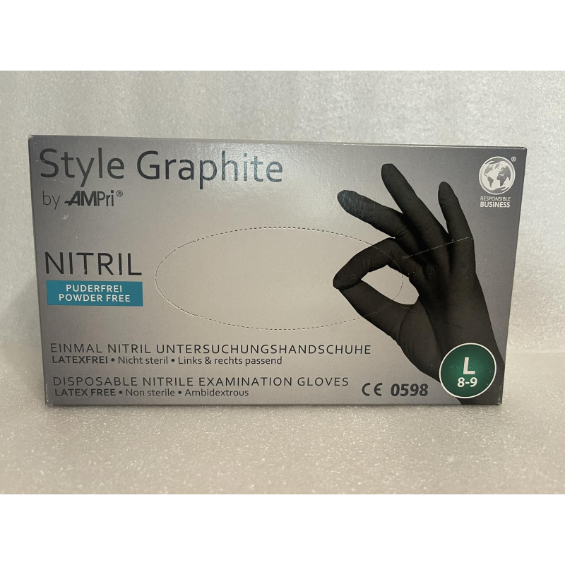 	 Рукавички нітрилові Style Graphite, anthracite, розмір L